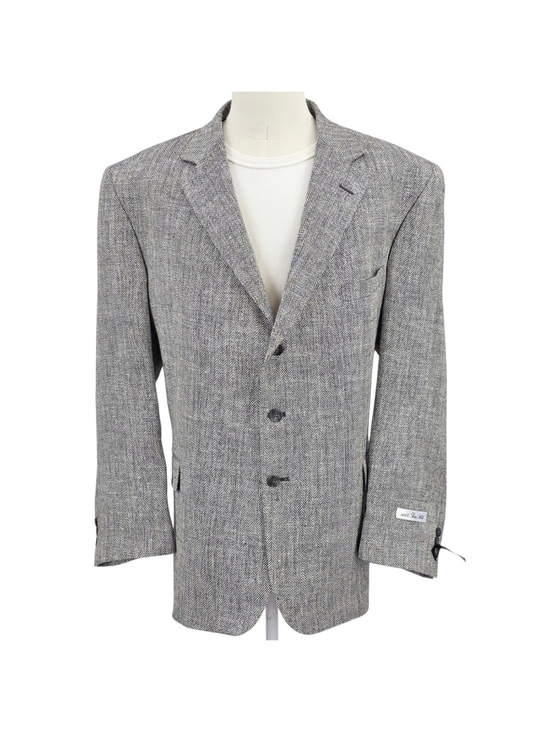 Classic Clothiers Other - Classic Clothiers 48R 100% Silk Herringbone Sport Coat Gray Made USA NWT